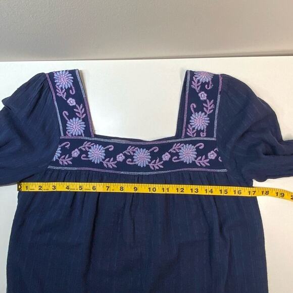 NWT | What Comes Around Goes Around | Embroidered Blouse | Blue | XS - Picture 5 of 11